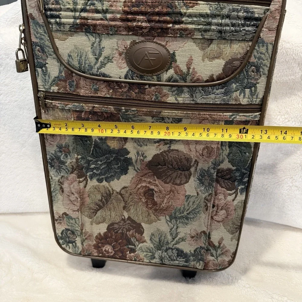 VTG Y2K American Flyer Floral Tapestry Garment Carryon Bag Luggage Cottage Core
